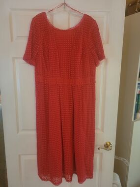 Boden Pink Lace Midi Dress